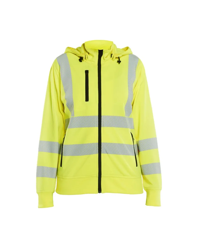 Damen High Vis Sweatjacke mit abnehmbarer Kapuze 3574
