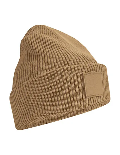 Deep Cuffed Tonal Patch Beanie