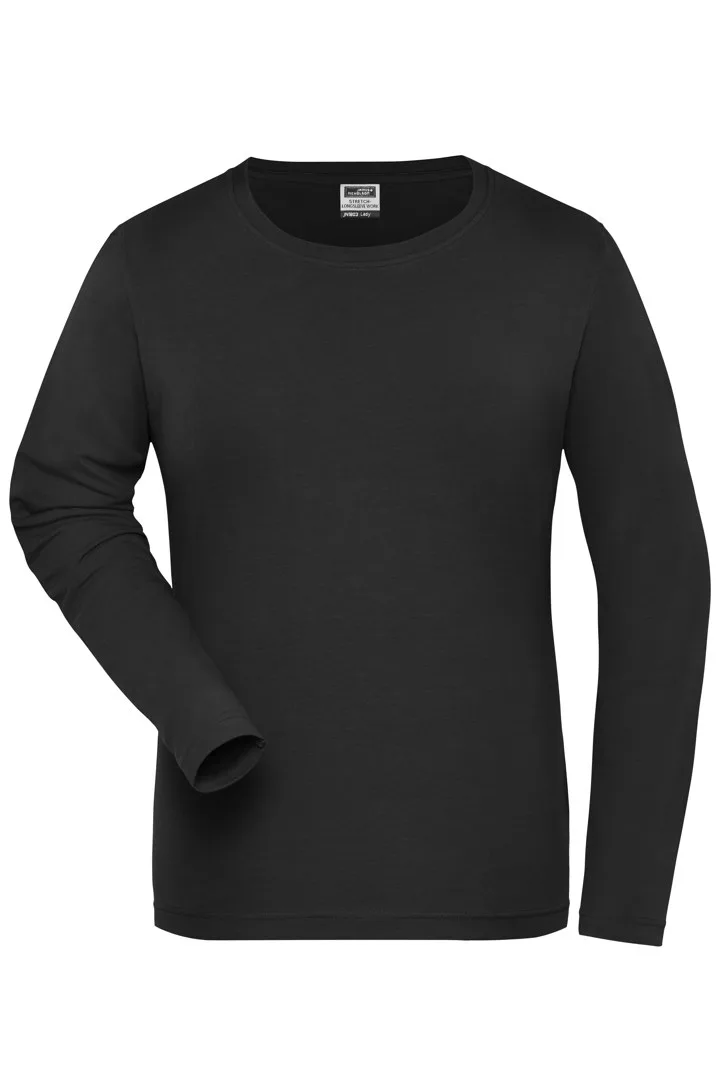 Ladies´ BIO Stretch-Longsleeve Work - SOLID -