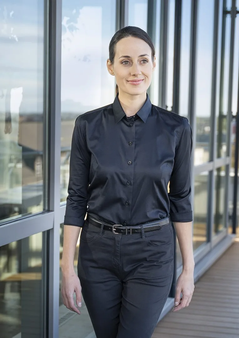 Damenbluse Active-Stretch mit 3/4-Ärmeln in Modern-Fit