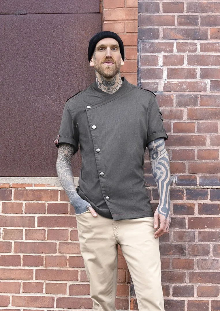 Kurzarm Herrenkochjacke Denim-Style ROCK CHEF®-Stage2