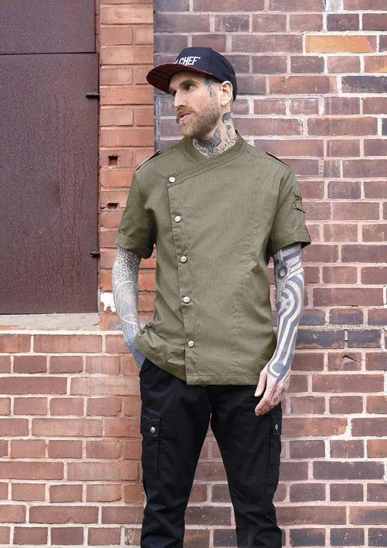 Kurzarm Herrenkochjacke Denim-Style ROCK CHEF®-Stage2