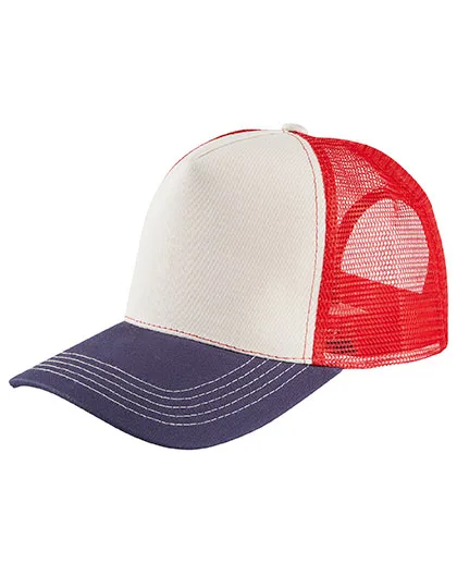 Off White / French Navy / Bright Red
