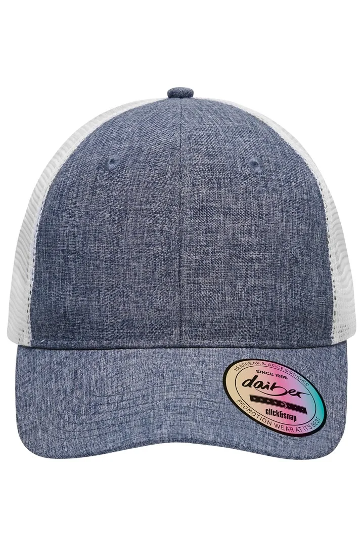 Navy Melange / White