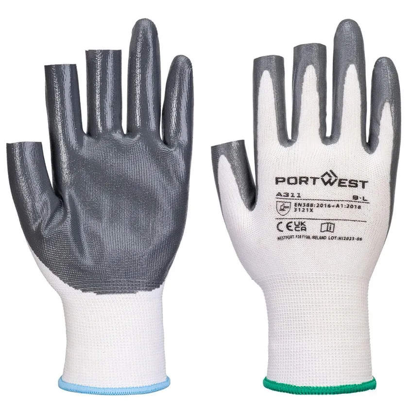 Grip 13 Nitril 3 Fingerlose Handschuhe (Pk12)
