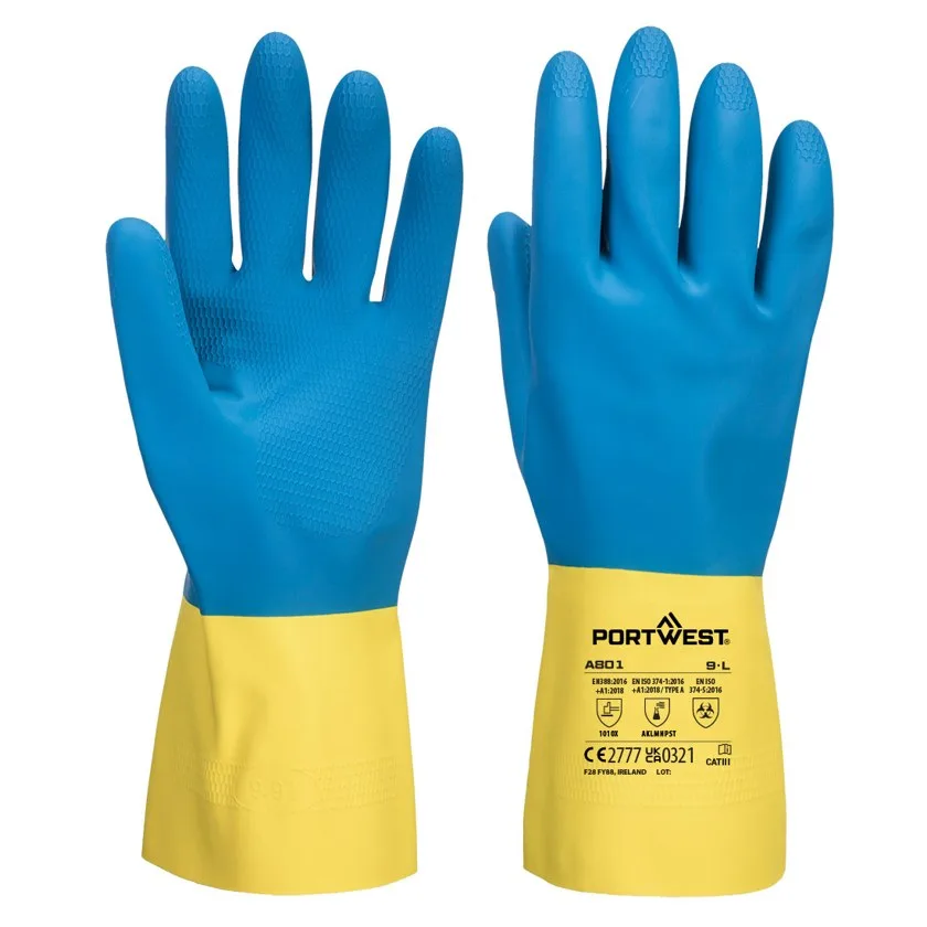 Doppelt getauchter Latex Stulpenhandschuh