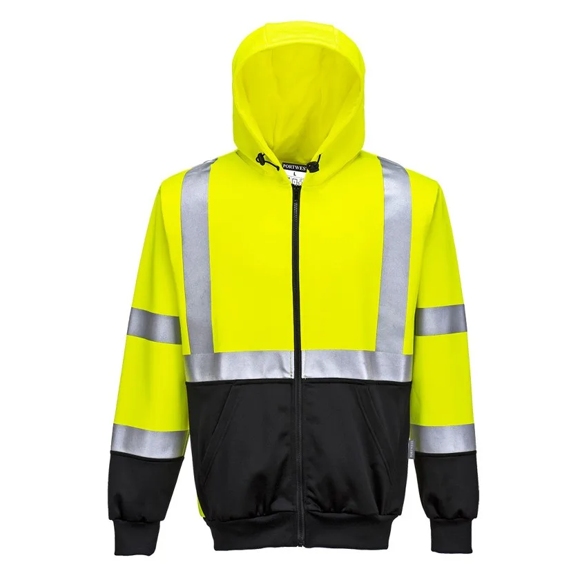 Hi-Vis Kontrast Kapuzen Sweatjacke