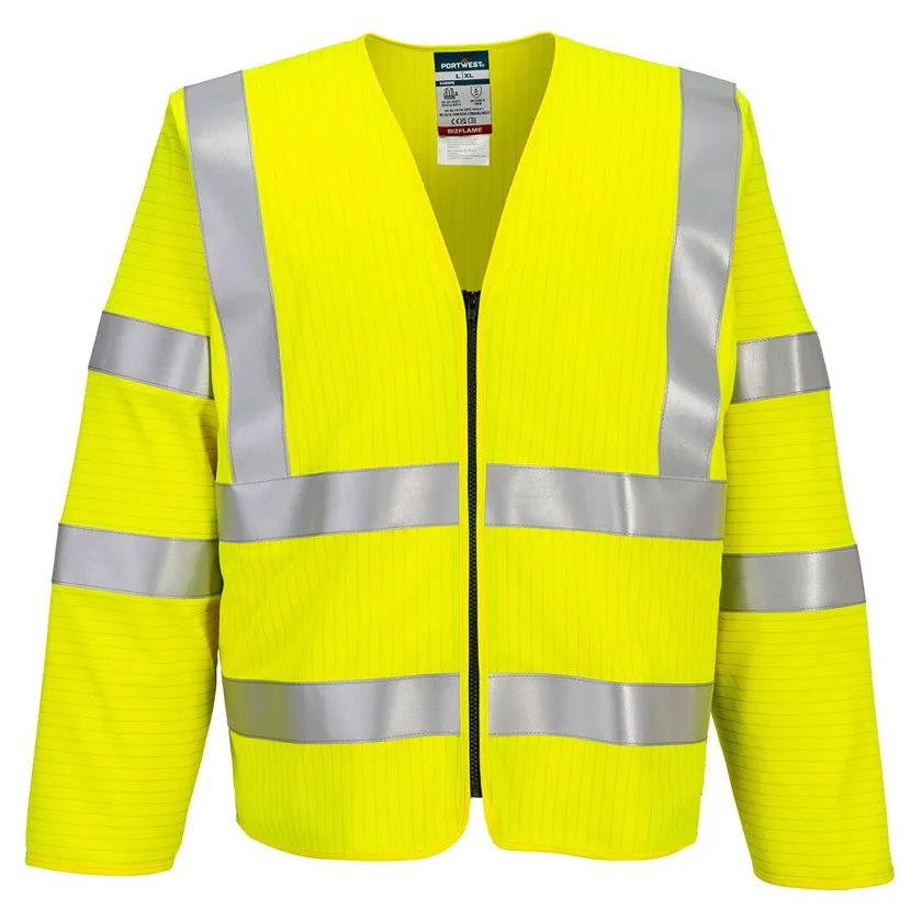 Bizflame Hi-Vis FR Langarmweste mit Reißverschluss