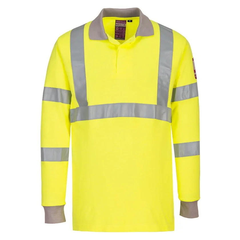 Modaflame Knit Hi-Vis FR Poloshirt Langarm