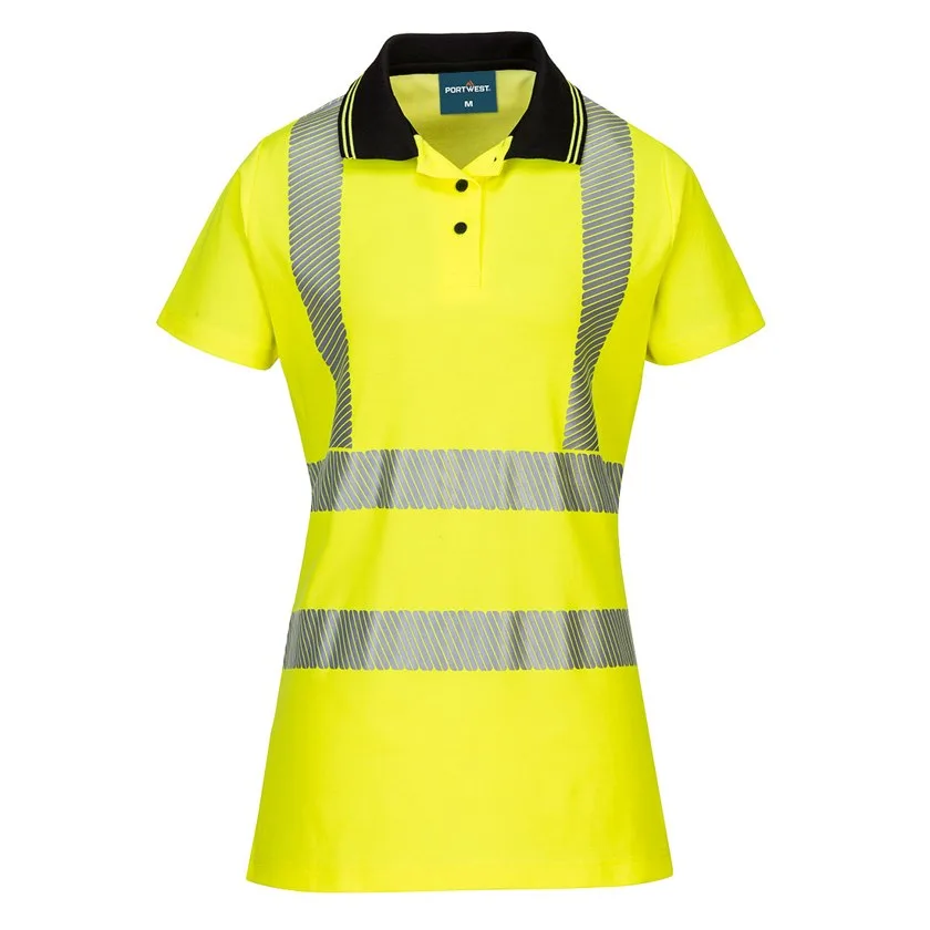 Hi-Vis Cotton Comfort Pro Damen Poloshirt kurzarm