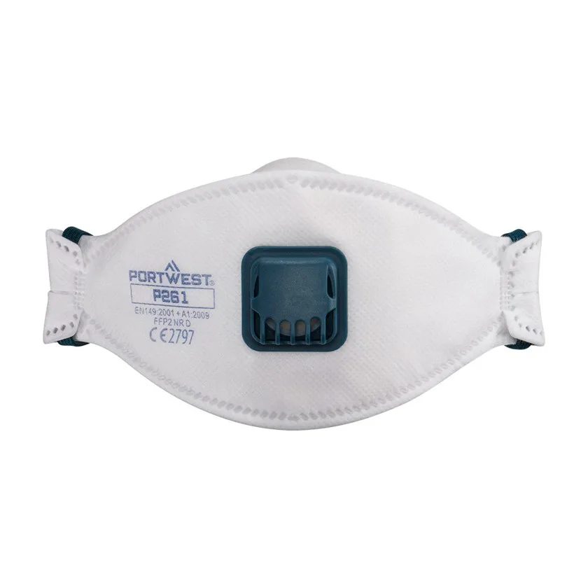 Dreifach gefaltete Dolomit-Atemschutzmaske mit Ventil, FFP2 (10er-Pack)
