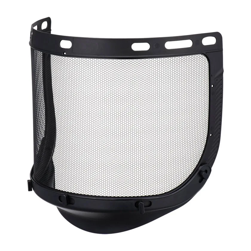 Etched steel mesh visor