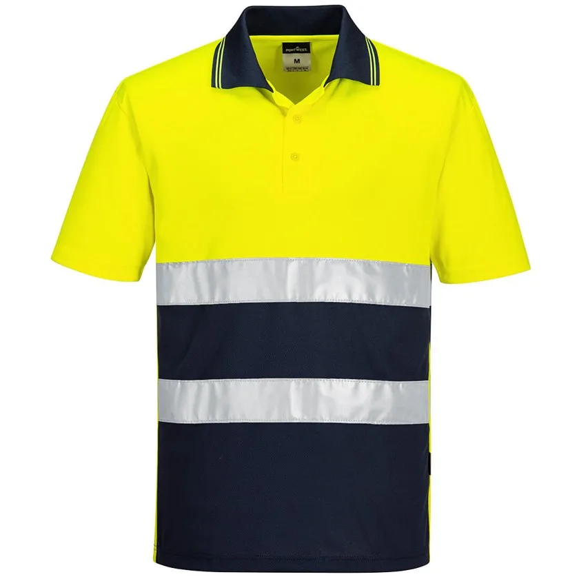 Leichtes Hi-Vis Kontrast-Poloshirt kurzarm