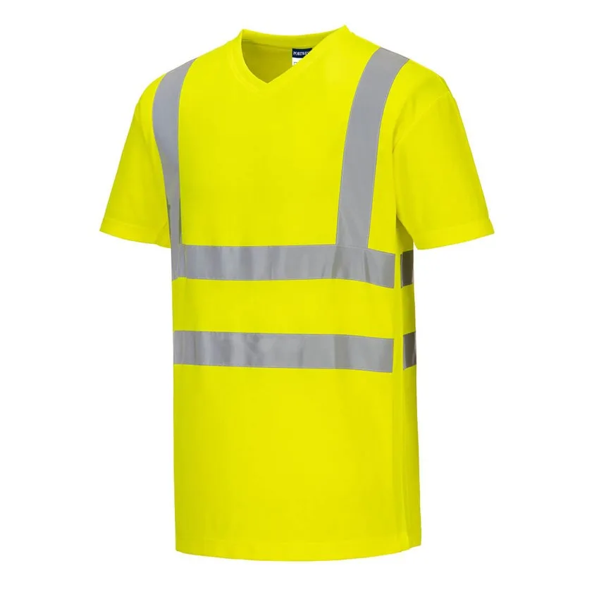 Hi-Vis Cotton Comfort T-Shirt mit Mesheinsatz kurzarm
