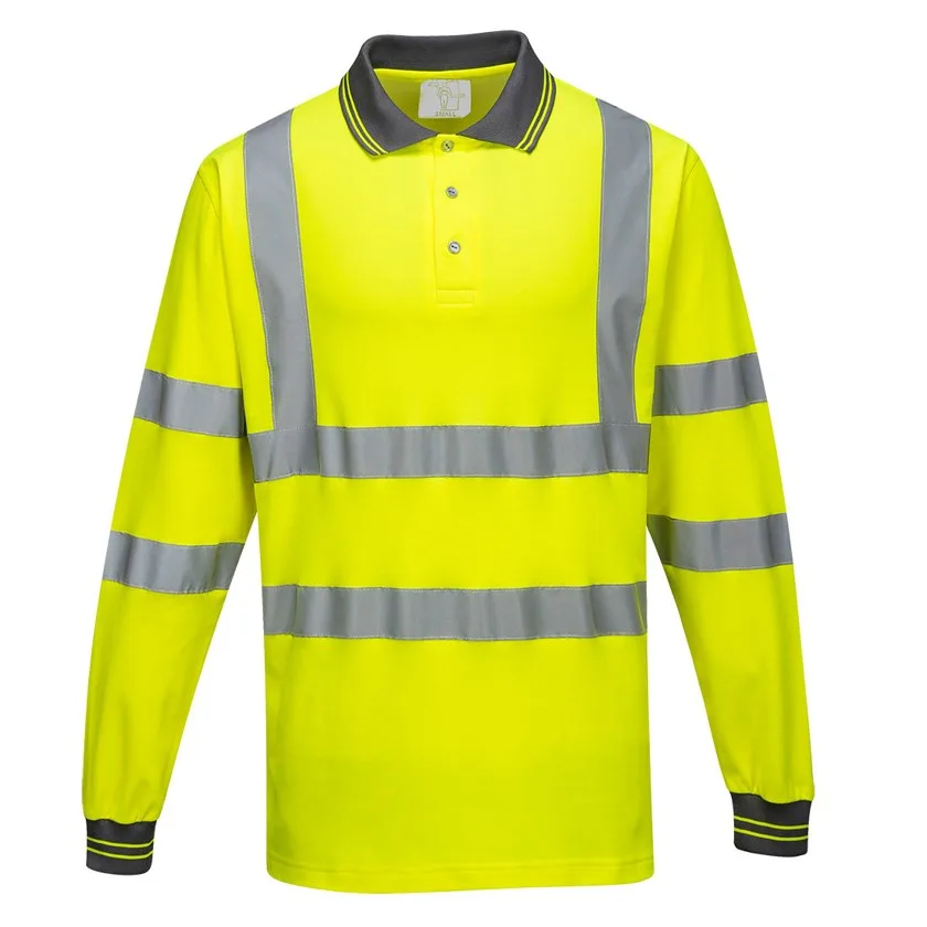Hi-Vis Cotton Comfort Poloshirt langarm