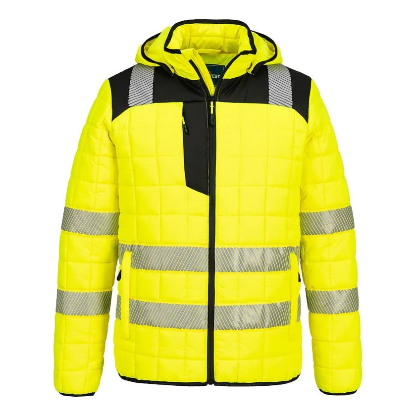 PW3 Hi-Vis quadratisch gesteppte Jacke