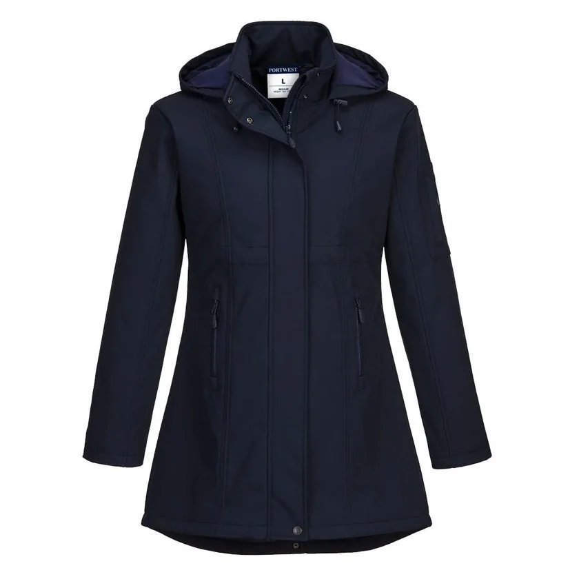 Carla Damen Softshellmantel mit Kapuze (3L)