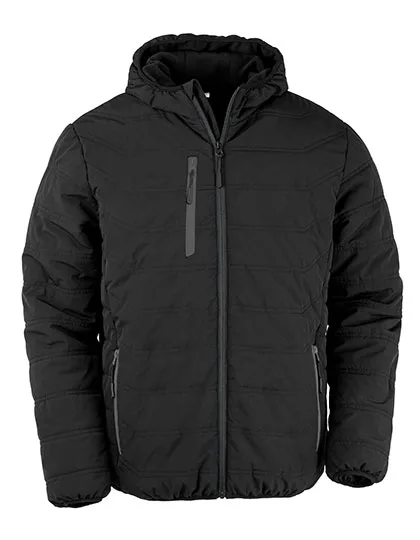 Recycled Black Compass Padded Winter Jacket