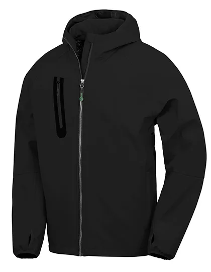 3-Layer Recycled Printable Hooded Casual Softshell Jacket