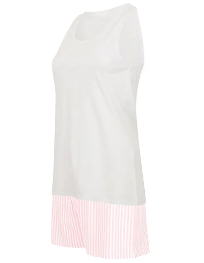 White / Pink / White Stripe