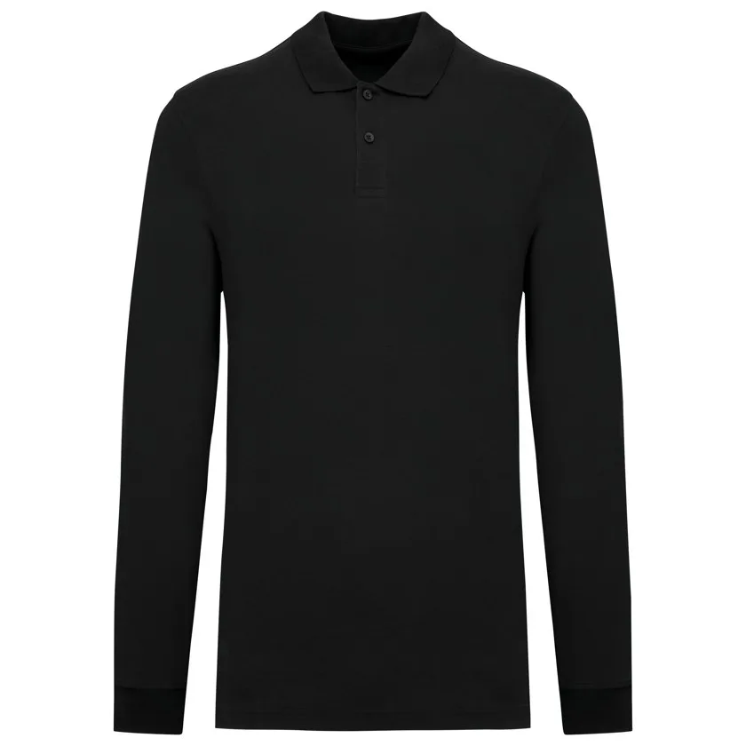 Herren Piqué-Polohemd lange Ärmel Bio-180