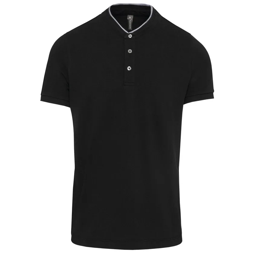 Kurzarm-Polohemd für Herren mit Maokragen
