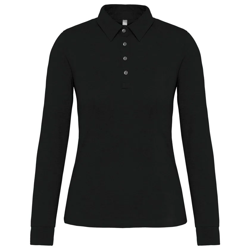 Langarm-Polohemd für Damen aus Jersey