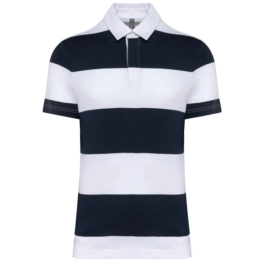 Gestreiftes Polohemd mit kurzen Ärmeln, Unisex