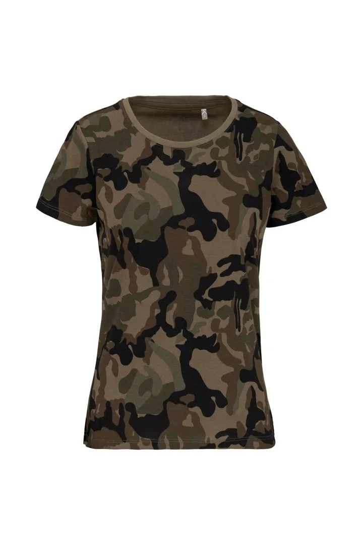 Damen-T-Shirt Camo mit kurzen Ärmeln