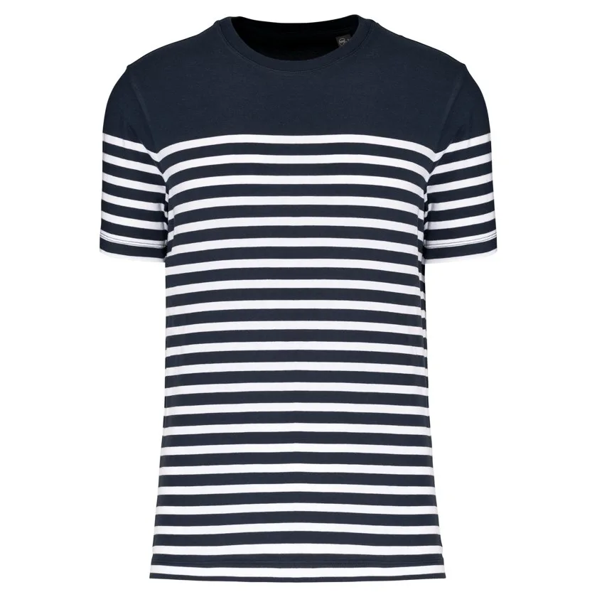 T-Shirt im Marine-Stil mit Rundhalsausschnitt Bio Herren