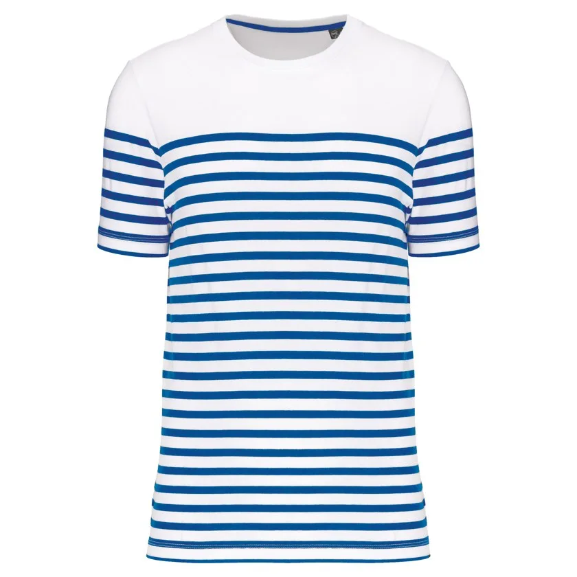White / Royal Blue Stripe
