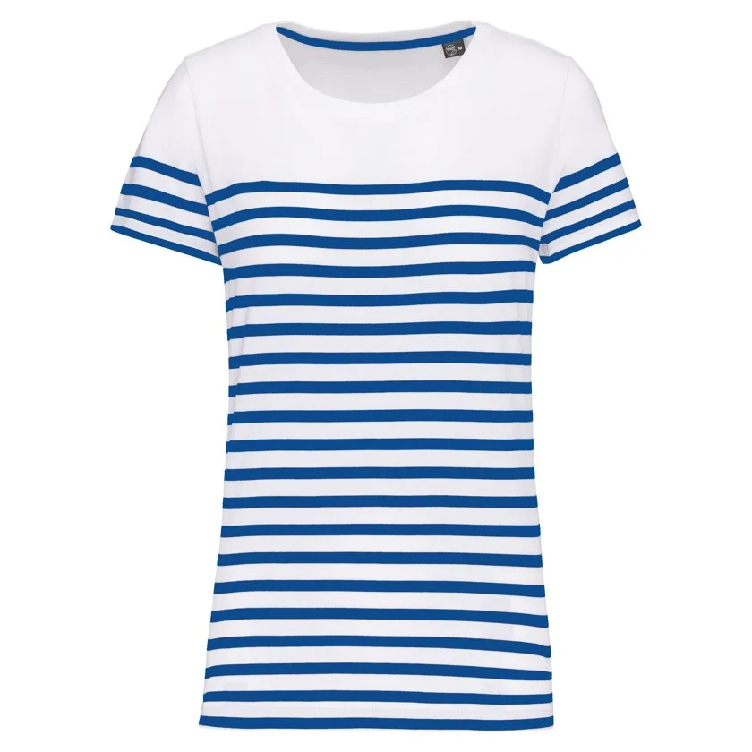 White / Royal Blue Stripe