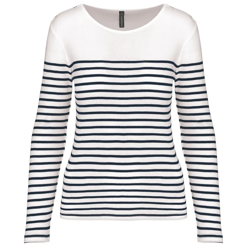 White / Navy Stripes