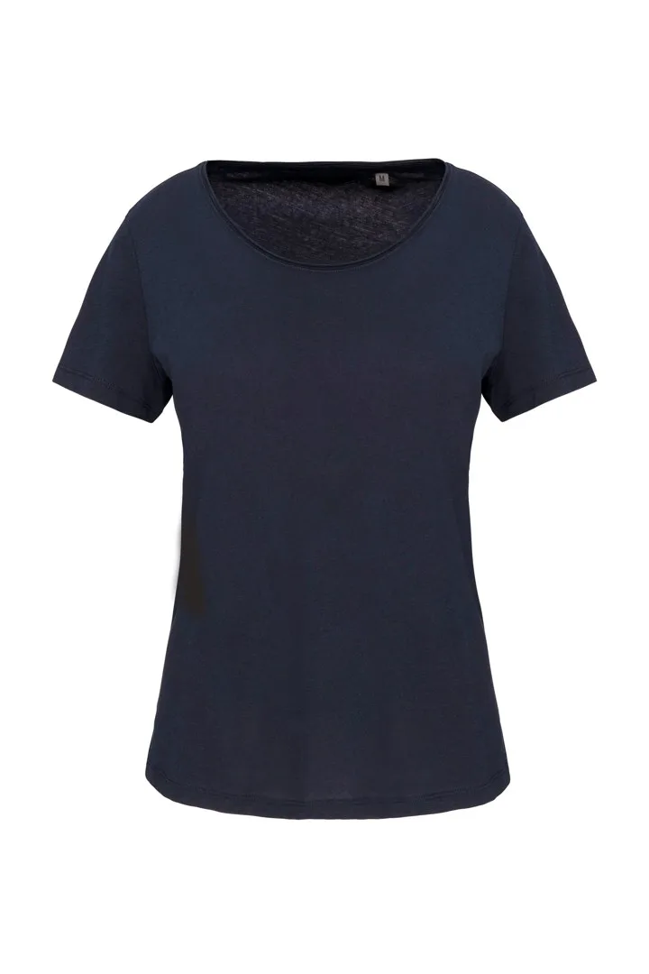 Bio-T-Shirt für Damen mit kurzen Ärmeln und ungesäumtem Halsausschnitt