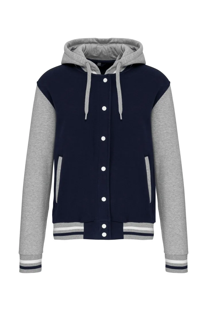 Unisex College Jacke mit Kapuze