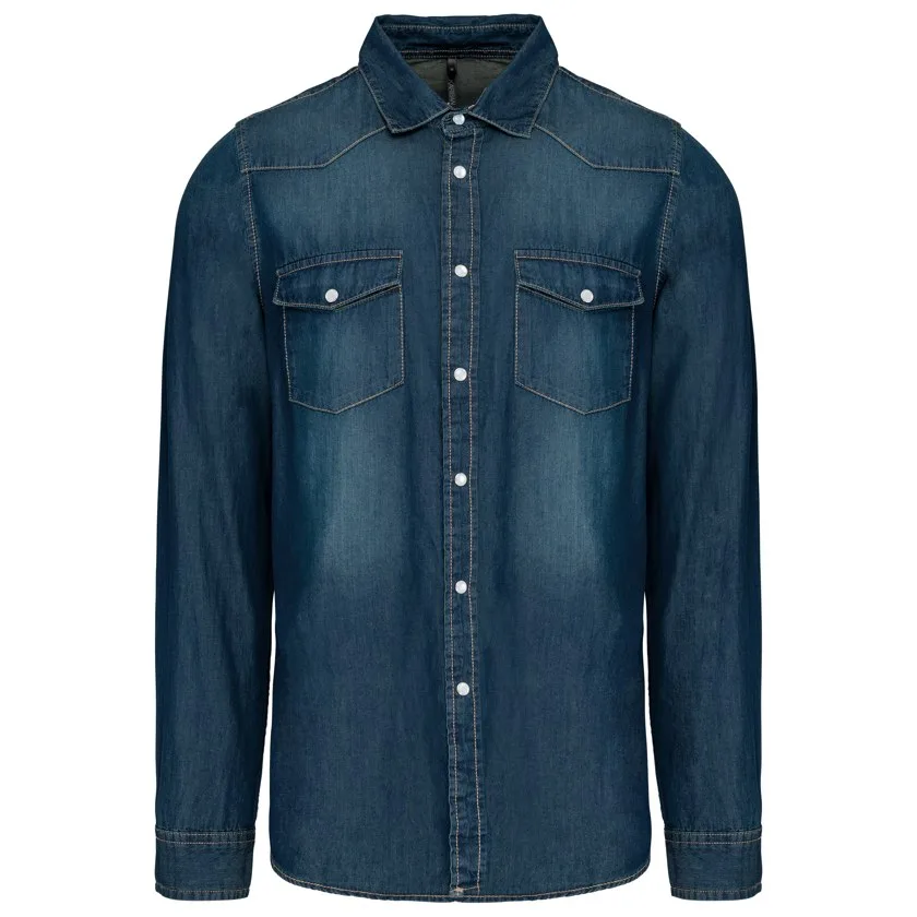 Herren denim-hemd langarm