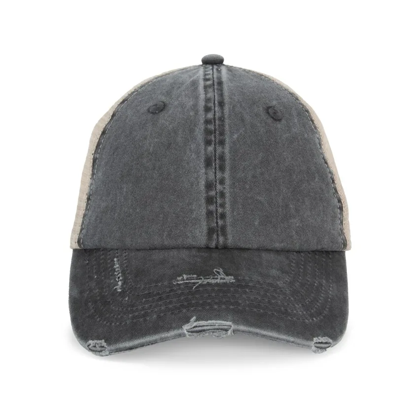 Umweltfreundliche Unisex Trucker-Cap im zerrissenen Look