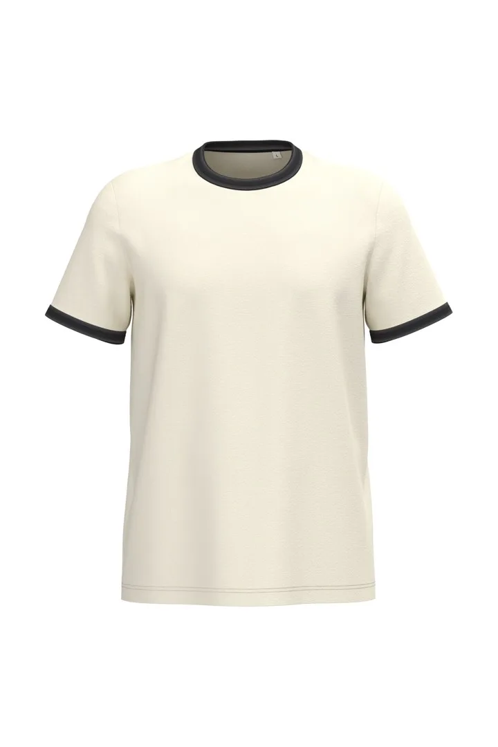 Umweltfreundliches Ringer-T-Shirt mit kontrastierenden Kanten und verwaschenem Effekt für Herren