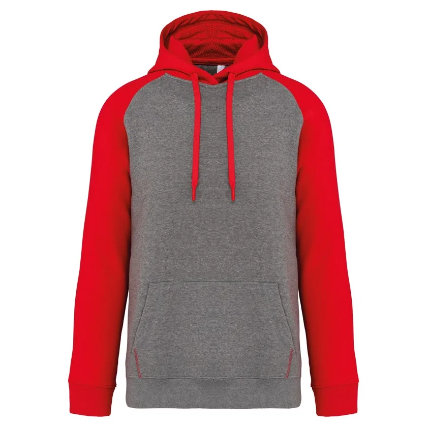 Grey Heather / Sporty Red