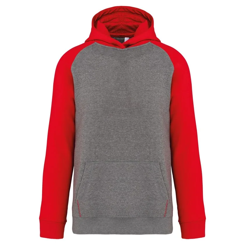Grey Heather / Sporty Red