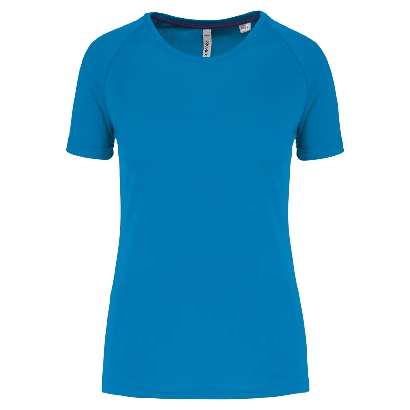 Damen-Sportshirt aus Recyclingmaterial mit Rundhalsausschnitt