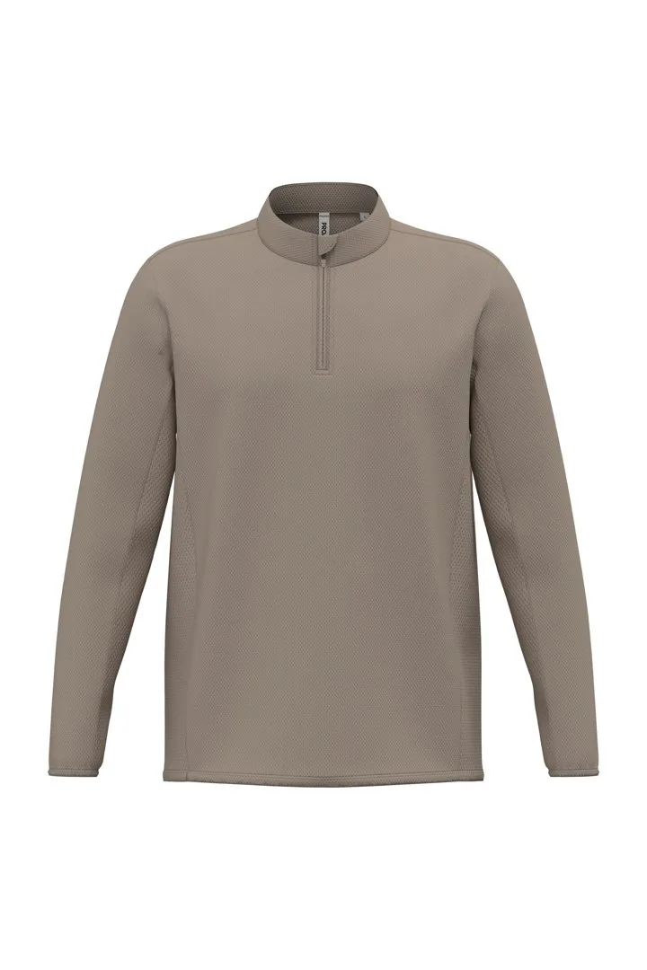 Unisex-Outdoor-T-Shirt mit 1/4-Reißverschluss und langen Ärmeln