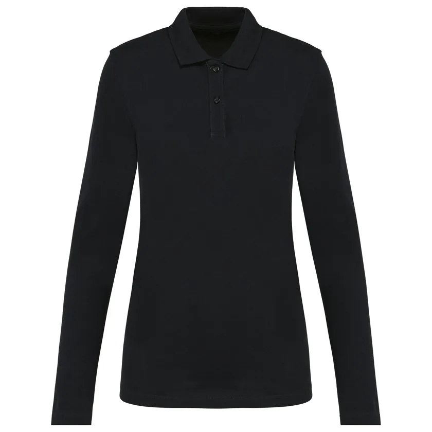Supima® Damen-Polohemd mit langen Ärmeln