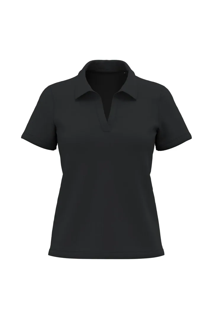 Damen-Polohemd mit V-Ausschnitt aus Supima®-Baumwolle