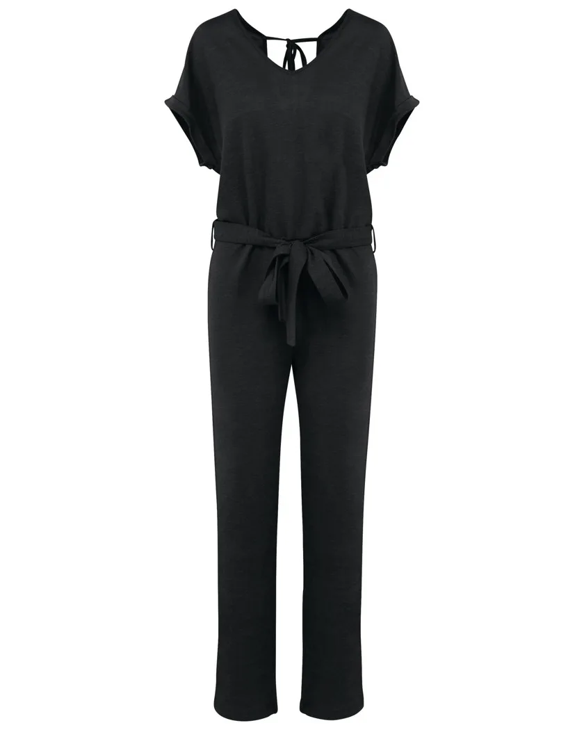 Overall aus Leinenstrickstoff mit kurzen Ärmeln für Damen