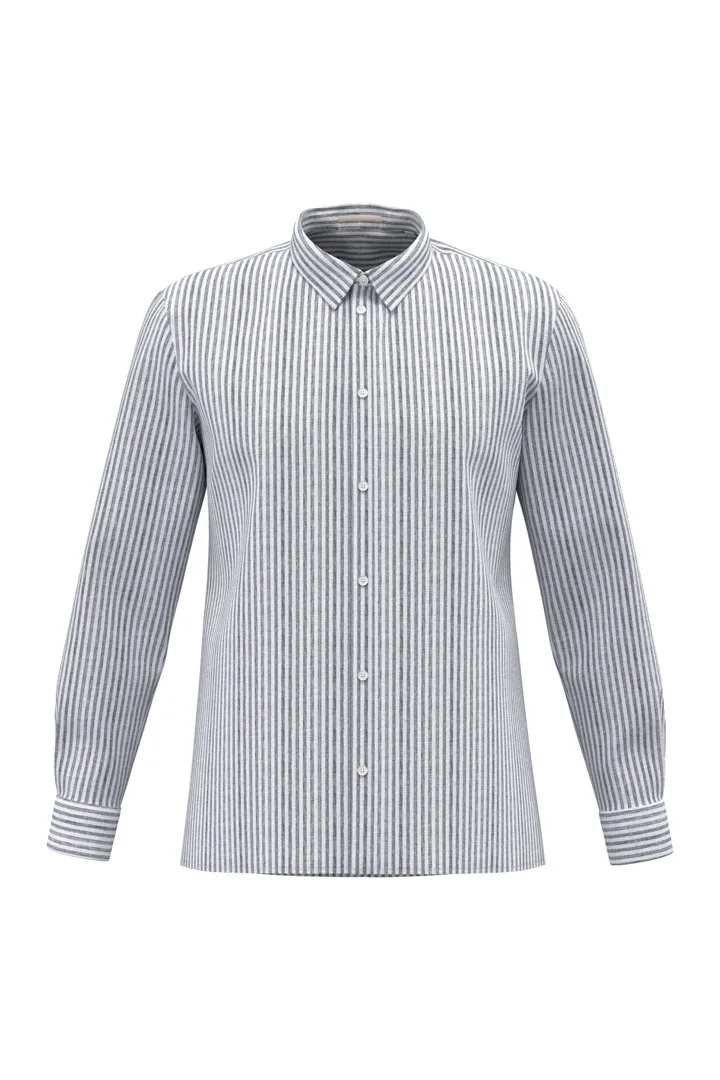 White / Navy Blue Stripes
