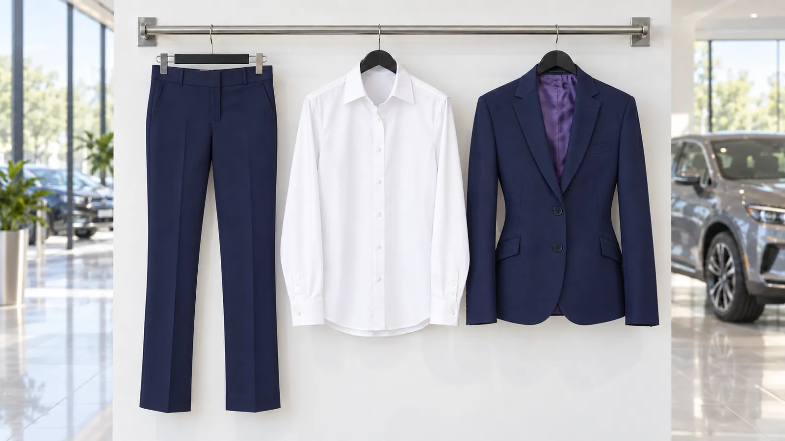 Damenausstattung: Genoa Trouser, Palena Blouse, Novara Jacket.