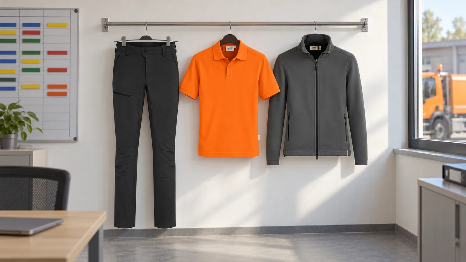Herrenausstattung: Funktionshose X-Stretch, Poloshirt MIKRALINAR®, Fleecejacke ECO.