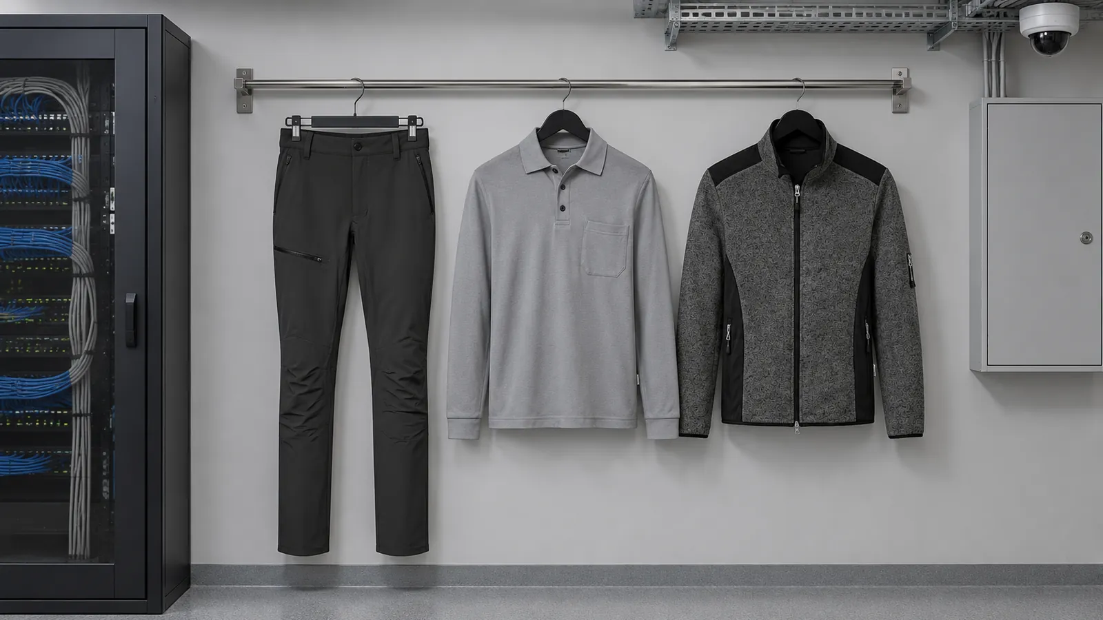 Herrenausstattung: Funktionshose X-Stretch, Pocket-Longsleeve-Polo MIKRALINAR® ECO, Strickfleecejacke.