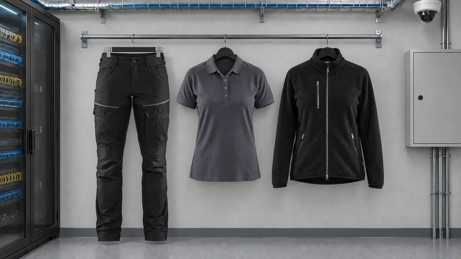 Damenausstattung: Damen Service Arbeitshose mit Stretch 7166, Damen Poloshirt 3390, Damen Fleecejacke 4744.